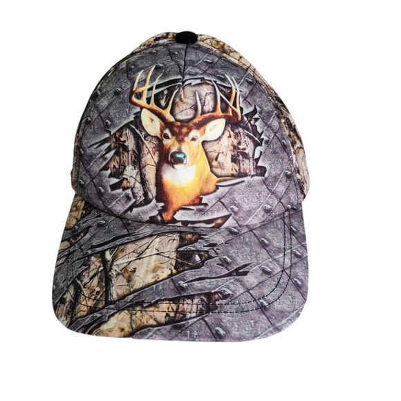 CleveFit Deer Woods Hunting Ballcap Hat Mens Adjustable Strapback Casual Travel - Picture 2 of 10